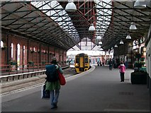 SH2482 : The 17.21 train for  Wrecsam Cyffredinol/Wrexham General arriving at Holyhead by Eric Jones