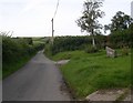 Farm entrance and road past Tycoch Farm