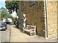 Seat by the bus stop in Bloxham village centre