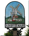 TG3201 : Ashby St Mary - village sign (close-up) by Evelyn Simak