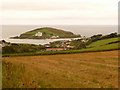 Bigbury-on-Sea: view down on the village