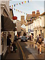 Salcombe: Fore Street and the church tower