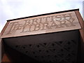 Sign above the entrance to the British Library