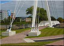 TM1544 : Looking across the new footbridge by Andrew Hill