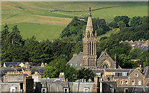 NT4936 : St Aidan's Church steeple, Galashiels by Walter Baxter