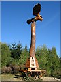 NZ1457 : Bird of Prey Sculpture & Seat, Chopwell Wood by Andrew Curtis