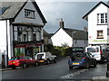 B3206 on the west side of The Square, Chagford