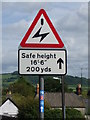 Colyford: road sign warning of cables