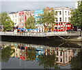 O1534 : Liffey North Bank and reflections from O'Connell Bridge by David Hawgood