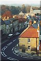 Warkworth village centre from castle.