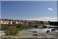 Flooded quarry workings and housing estate - Rhoose Point