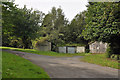 SN5919 : Dilapidated garages and sheds - Gelli Aur Country Park by Mick Lobb