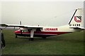 HY5634 : Loganair Islander at Eday by M J Richardson