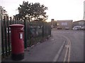 SZ0193 : Fleetsbridge: postbox № BH17 319, Harwell Road by Chris Downer