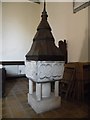 12th century font at Little Laver church