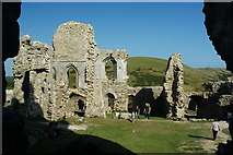 SY9582 : Corfe Castle Ruins, Dorset by Peter Trimming