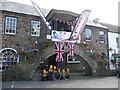 Dulverton : Union Jacks & Active Exmoor Sign on Building