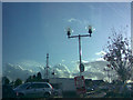 Ornate spherical lamp posts in Matalan car park