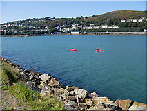 SM9538 : Red kayaks in Fishguard  harbour by Pauline E