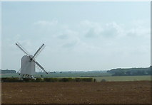 TR2654 : Looking across the fields to Chillenden windmill by pam fray
