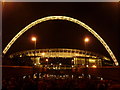 Wembley: the stadium floodlit