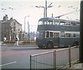 Bradford Trolleybus turning at Saltaire Roundabout