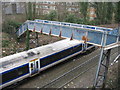 Footbridge & passing train