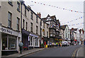 Commercial street scene with the Feathers Hotel