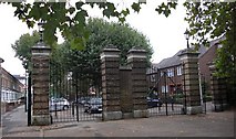 TQ3579 : Gomm Gates (4 of 6) to Southwark Park, Rotherhithe, London, SE16 by Chris Lordan