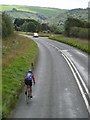 A cyclist on the A361 south of Ilfracombe