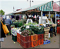 SO9198 : Freshly dug local vegetables in Wolverhampton Market by Roger  D Kidd