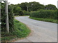 Acute bend in road to Poynings