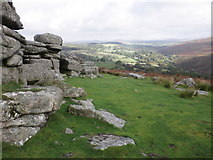 SX6672 : The upper Dart Valley, viewed from Combestone Tor by Roger Cornfoot