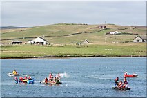 HU4941 : Raft race in Voe of Leiraness by john bateson