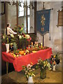 Harvest display within St Mary, Buriton