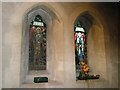 Stained glass window near the pulpit at St Mary, Buriton