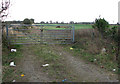 TG4902 : Gate into a field south of Beccles Road (A143) by Evelyn Simak