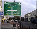 Direction sign on Denmark Hill