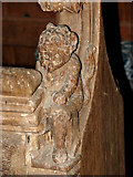 TG1020 : St Mary's church - devil bench end by Evelyn Simak