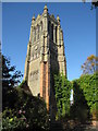 Christ Church tower across the Memorial Garden