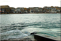 SW5140 : Looking north at swirling water on the slipway, St Ives harbour by Andy F