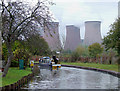 Canal and cooling towers near Rugeley, Staffordshire