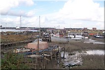 TQ6076 : Broadness Marsh Wharf (2) by David Anstiss