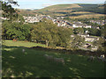 Grazing land and a view over Caerau