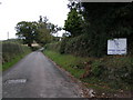 Lane heading up Haldon Hill past the Hyperion Stud Farm