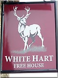ST5910 : Sign for the White Hart by Maigheach-gheal