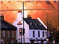 The Crane pub and the Wandsworth gas holder