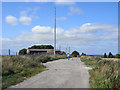 Road, mast and farm buildings at Lark Hill, Wantage