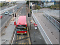 Bus stop at the end of Blackwall Lane