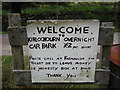 NG9406 : Sign at Kinloch Hourn Car Park by Vicki Deritis